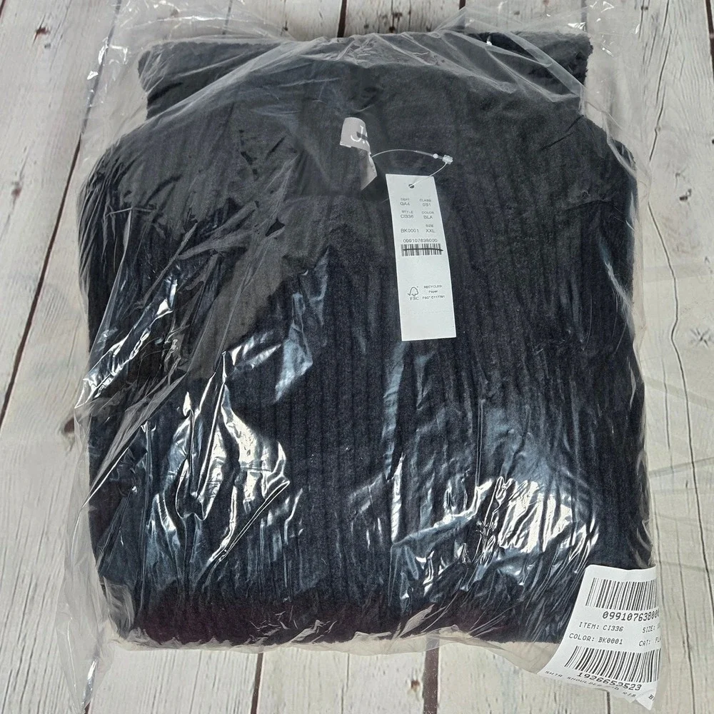 J Crew Ribbed Long‎ Sleeve Sweater Dress Black XXL